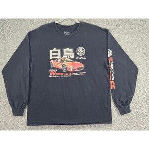 DGK Men's Shirt XL Long Sleeve T-Shirt Car Japanese Kanji Graphic Print Black